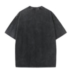 200GSM Vintage Snow Washed Tee - Black - Back View