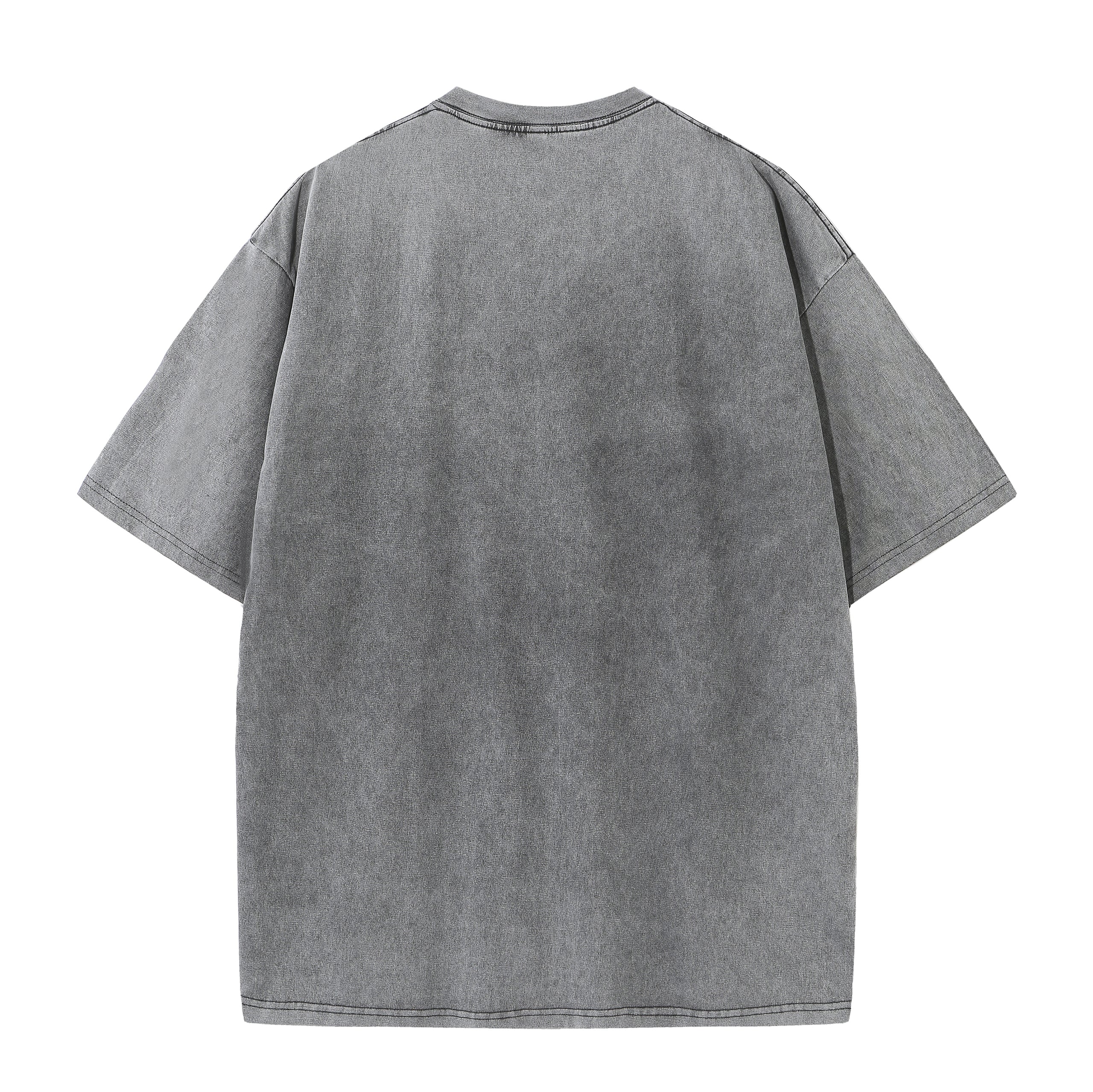 230GSM Vintage Snow Washed Tee - Gray - Back View