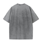 200GSM Vintage Snow Washed Tee - Gray - Back View