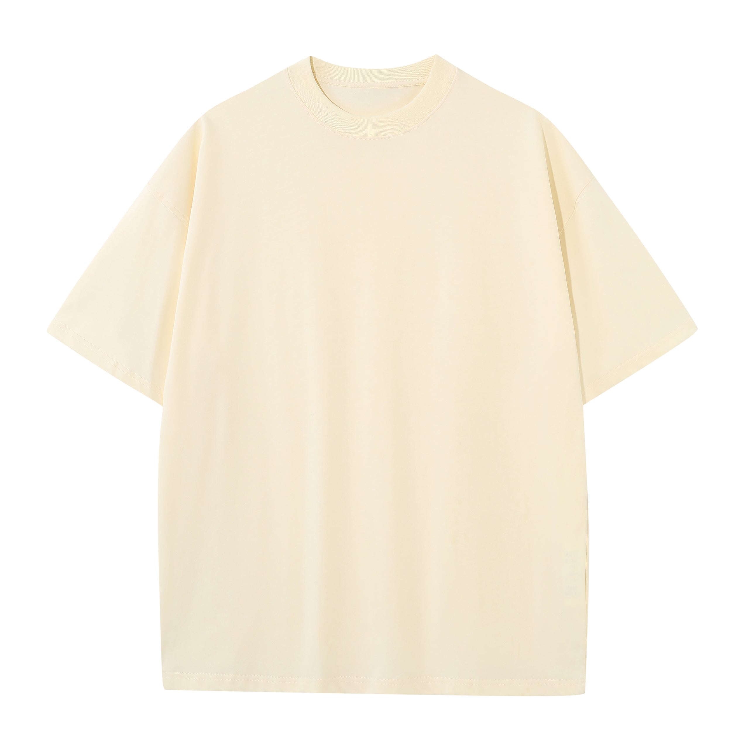 230GSM Solid Color Tee - Almond - Front View