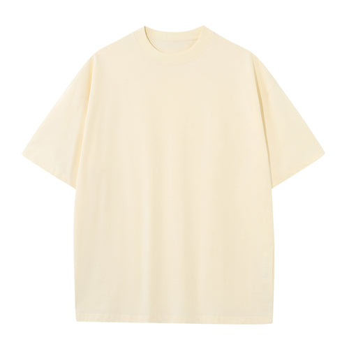 230GSM Solid Color Tee - Almond - Front View