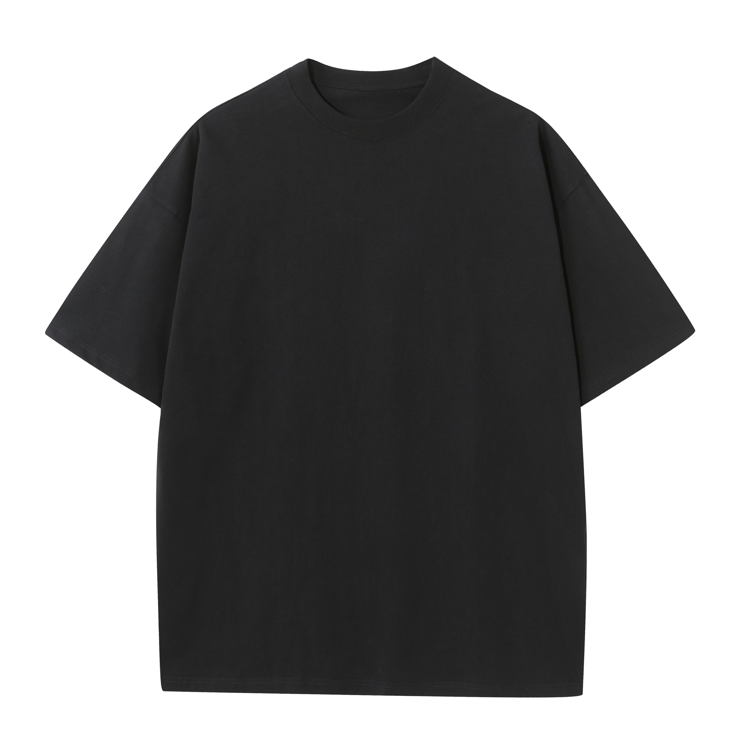 230GSM Solid Color Tee - Black - Front View
