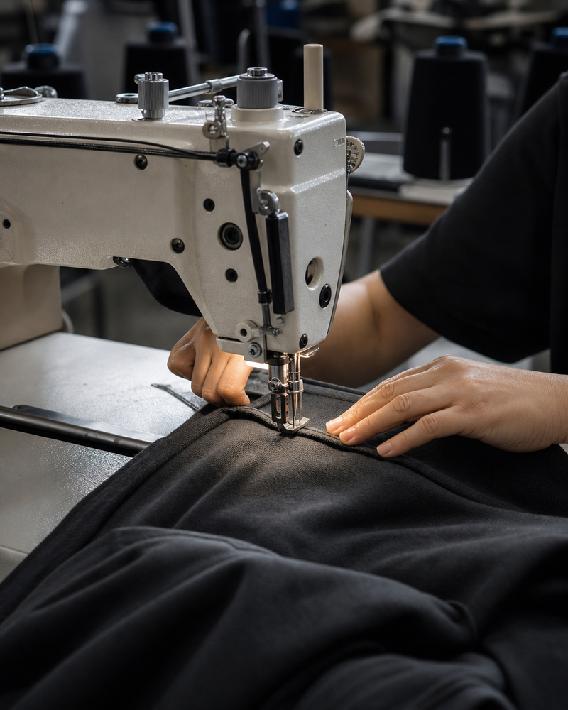Garments being sewn at a supplier facility in China