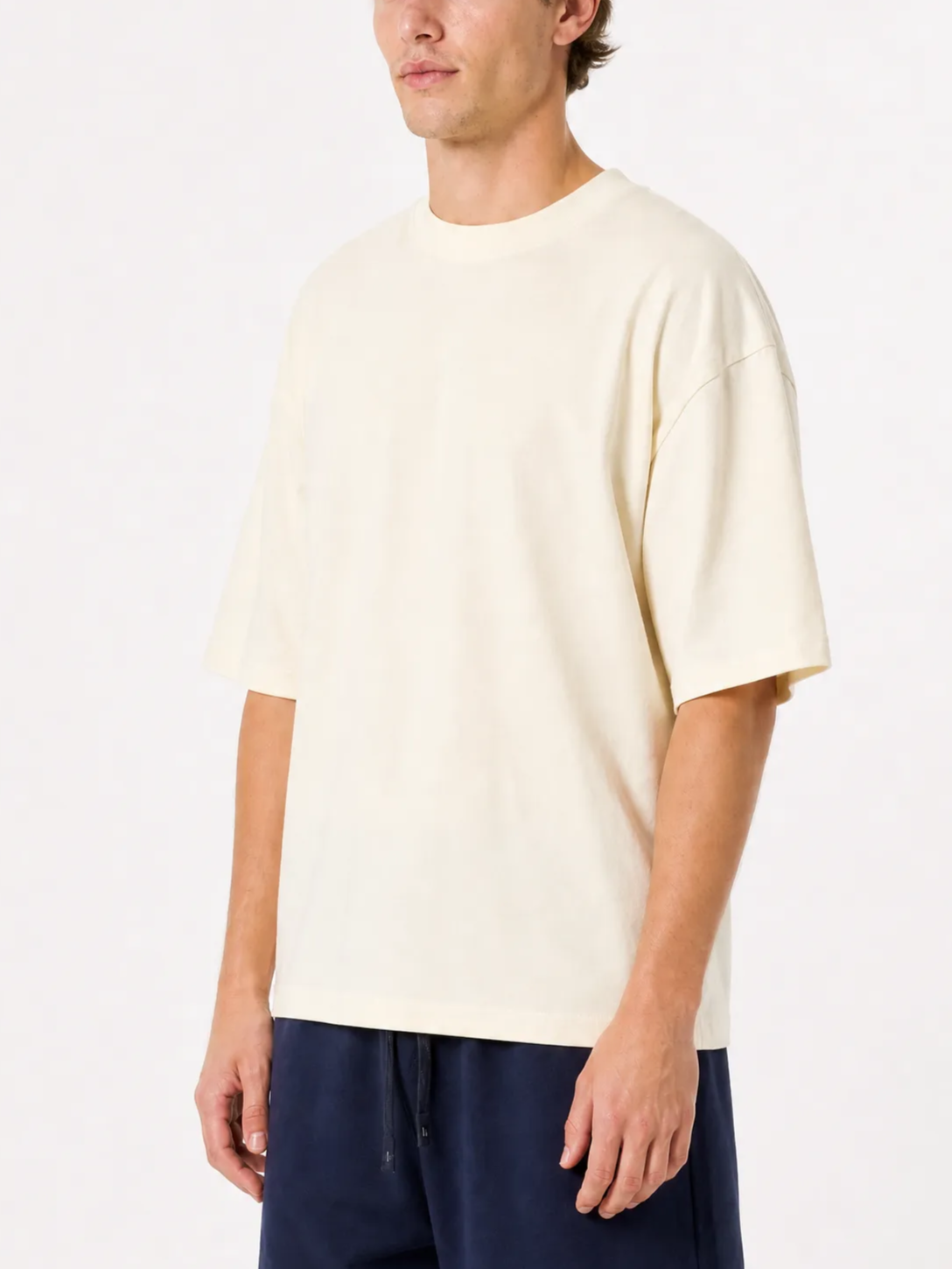 230GSM Solid Color Tee - Almond - Model View