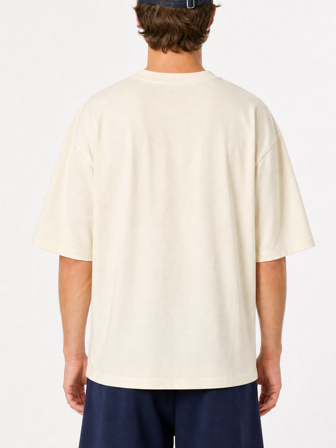 230GSM Solid Color Tee - Almond - Model View
