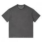 240GSM Women Ombre Washed Cropped Tee - Black - Front View