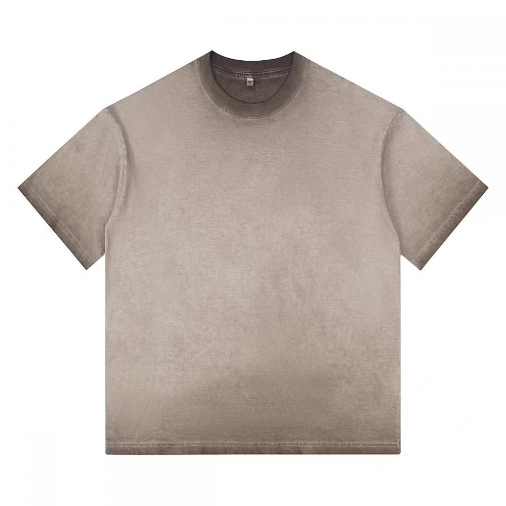 240GSM Women Ombre Washed Cropped Tee - Brown - Front View