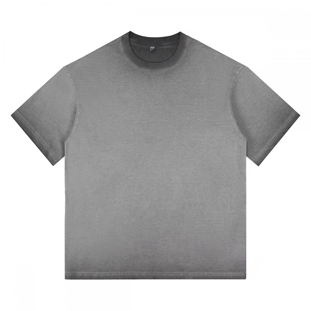 240GSM Women Ombre Washed Cropped Tee - Gray - Front View