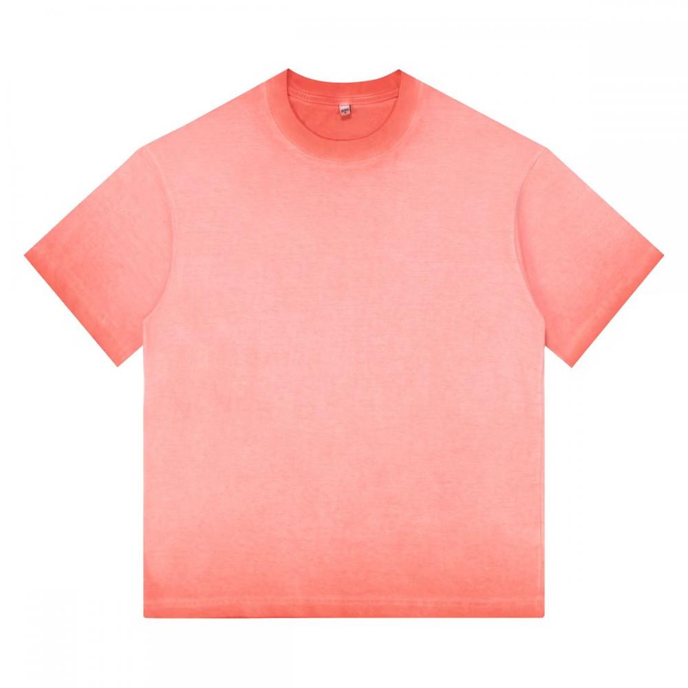 240GSM Women Ombre Washed Cropped Tee - Orange - Front View