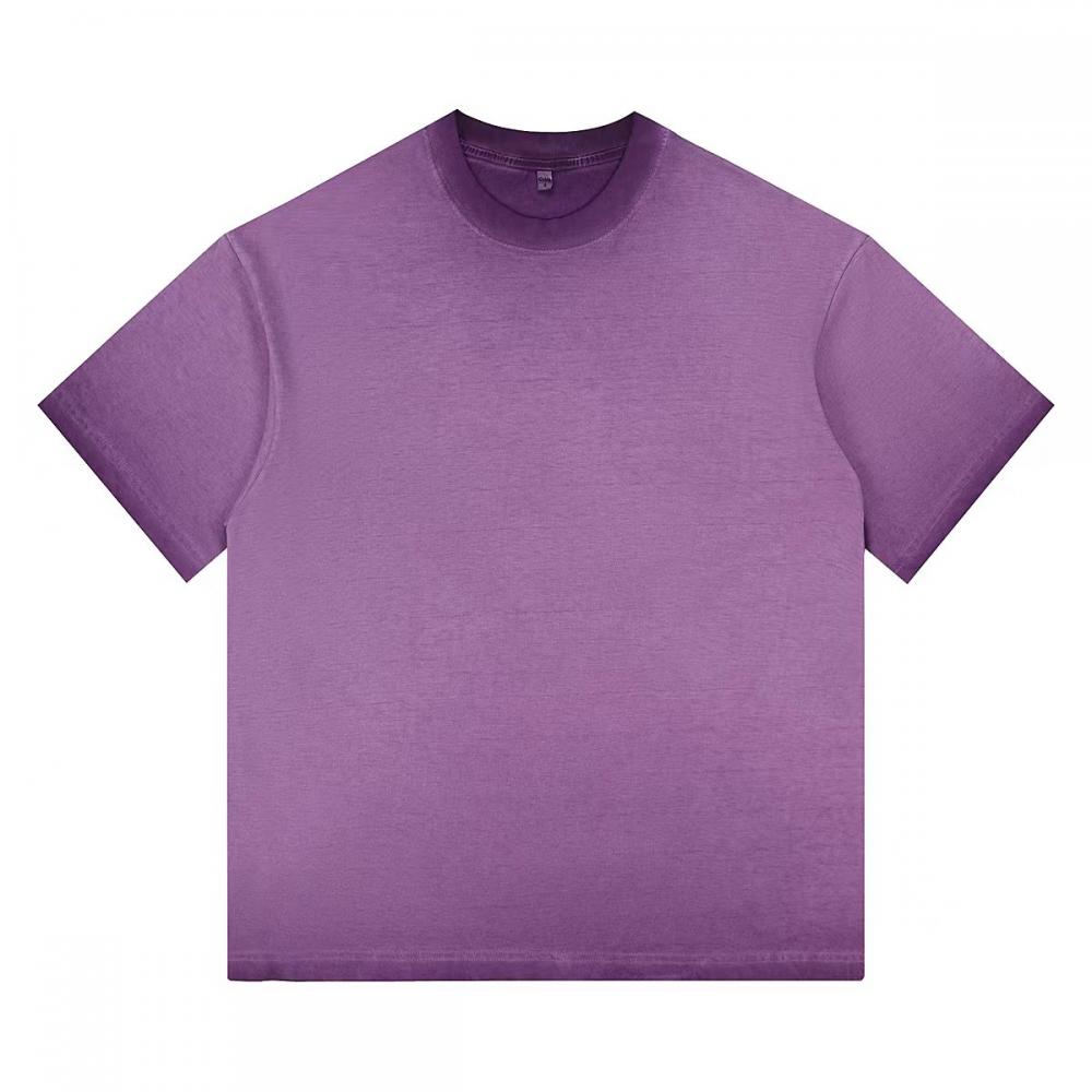 240GSM Women Ombre Washed Cropped Tee - Purple - Front View