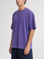 260GSM Pigment Dye Washed Tee - Purple - Model View