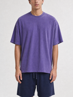 260GSM Pigment Dye Washed Tee - Purple - Model View