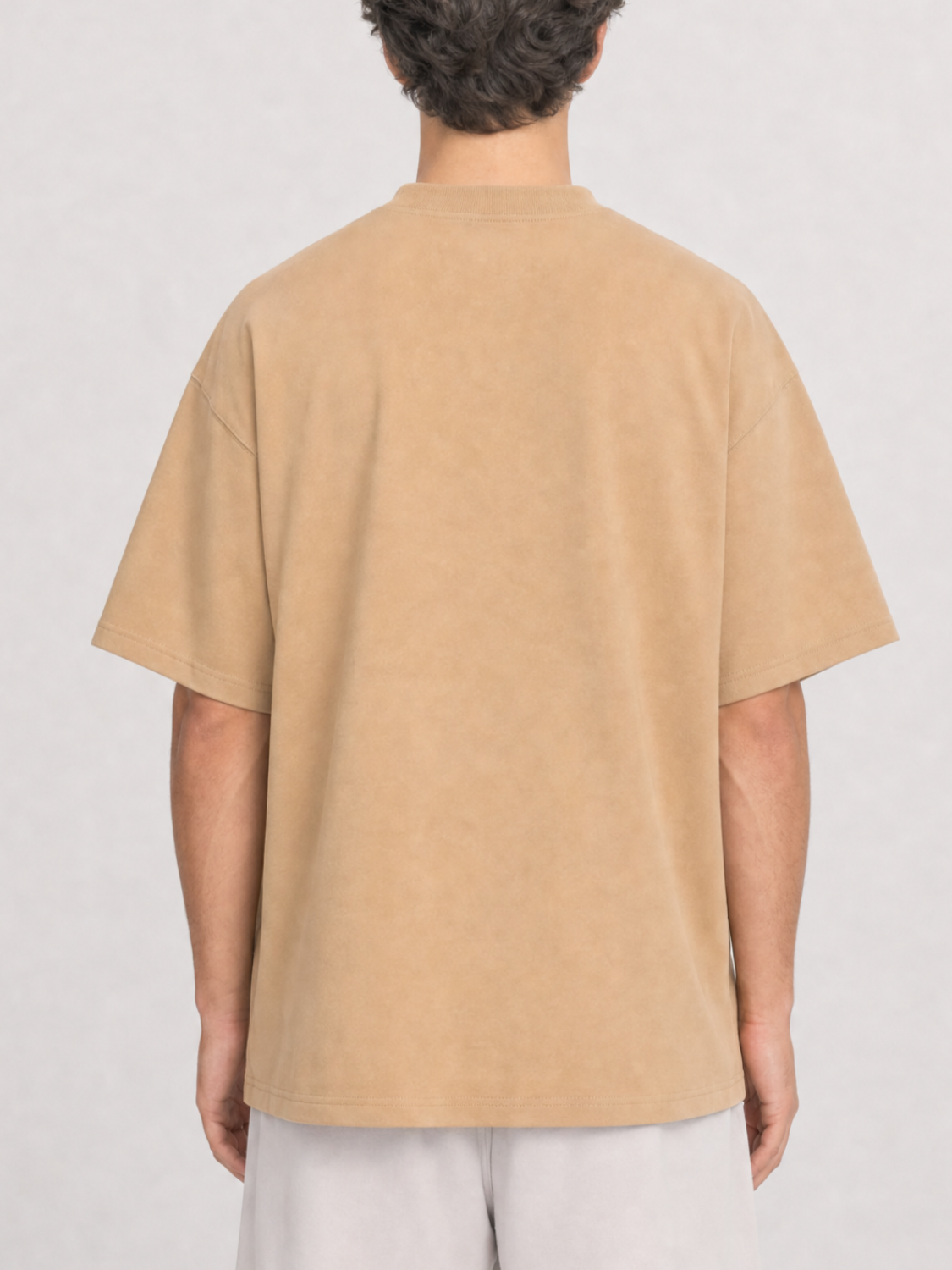 270GSM Solid Color Tee - Khaki - Model View