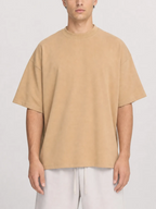 270GSM Solid Color Tee - Khaki - Model View