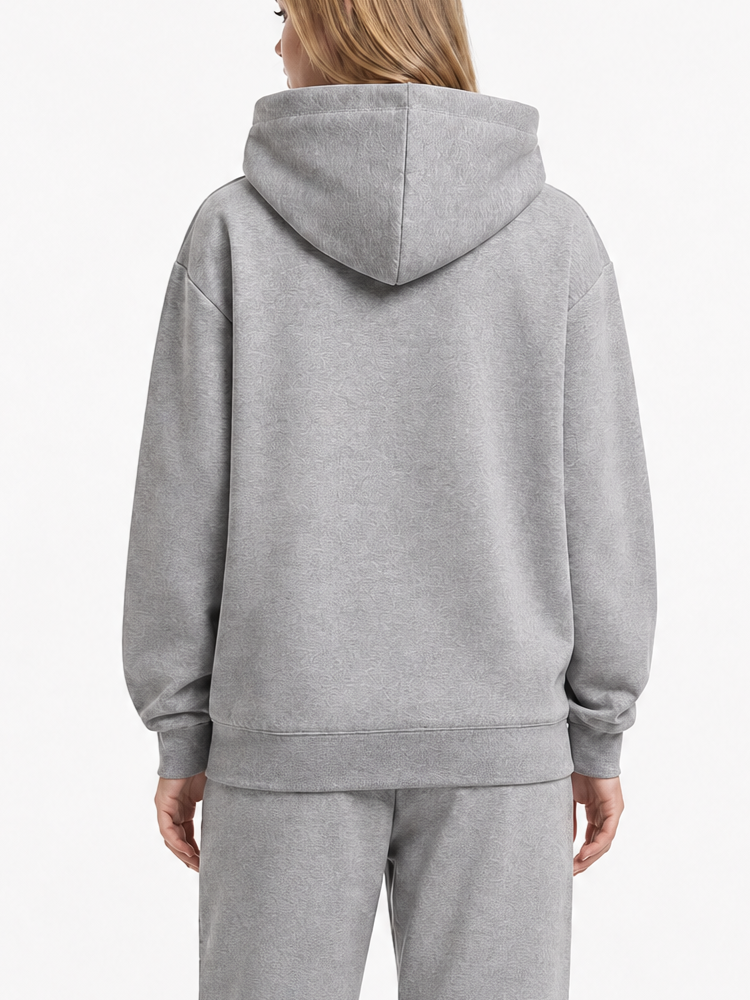 300GSM Solid Color Hoodie - Gray - Model View