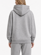 300GSM Solid Color Hoodie - Gray - Model View