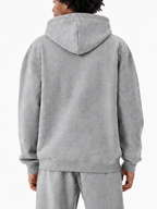300GSM Solid Color Hoodie - Gray - Model View