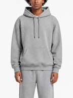 300GSM Solid Color Hoodie - Gray - Model View