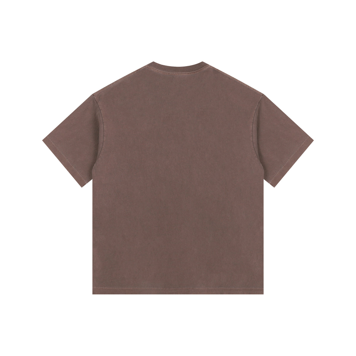 260GSM Pigment Dye Washed Tee - Brown - Back View