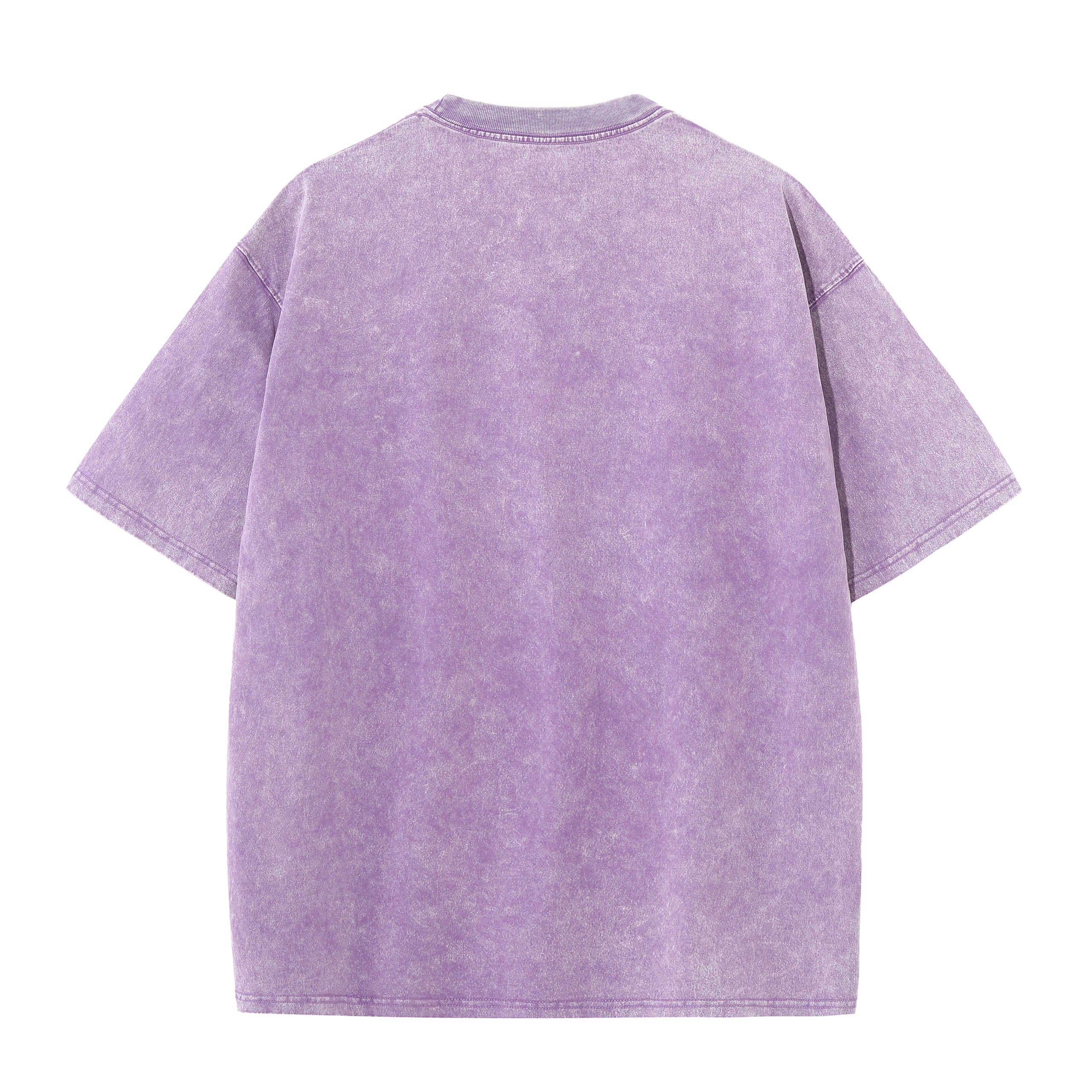 230GSM Vintage Snow Washed Tee - Purple - Back View