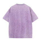 200GSM Vintage Snow Washed Tee - Purple - Back View