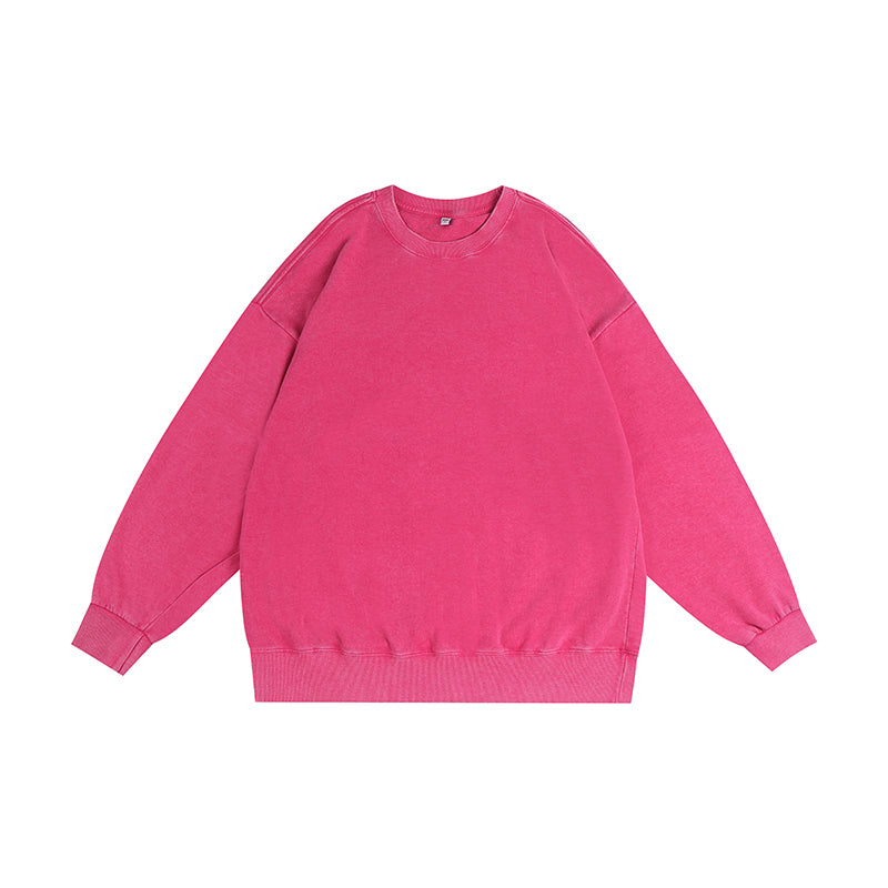 350GSM Snow Washed Crewneck Sweatshirt Midweight - Ankara Red - Front View