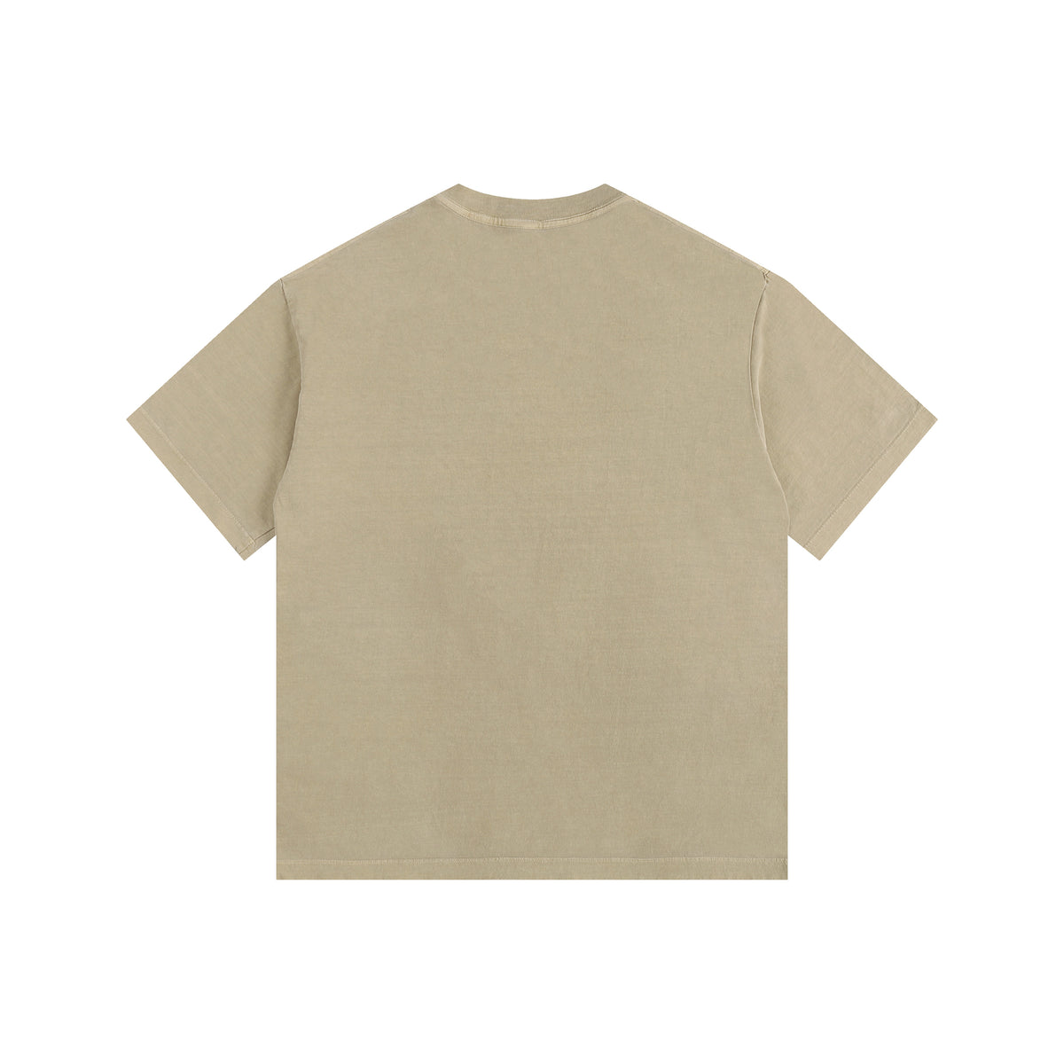 260GSM Pigment Dye Washed Tee - Khaki - Back View
