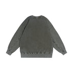 350GSM Snow Washed Crewneck Sweatshirt Midweight - Deep Slate Green - Back View