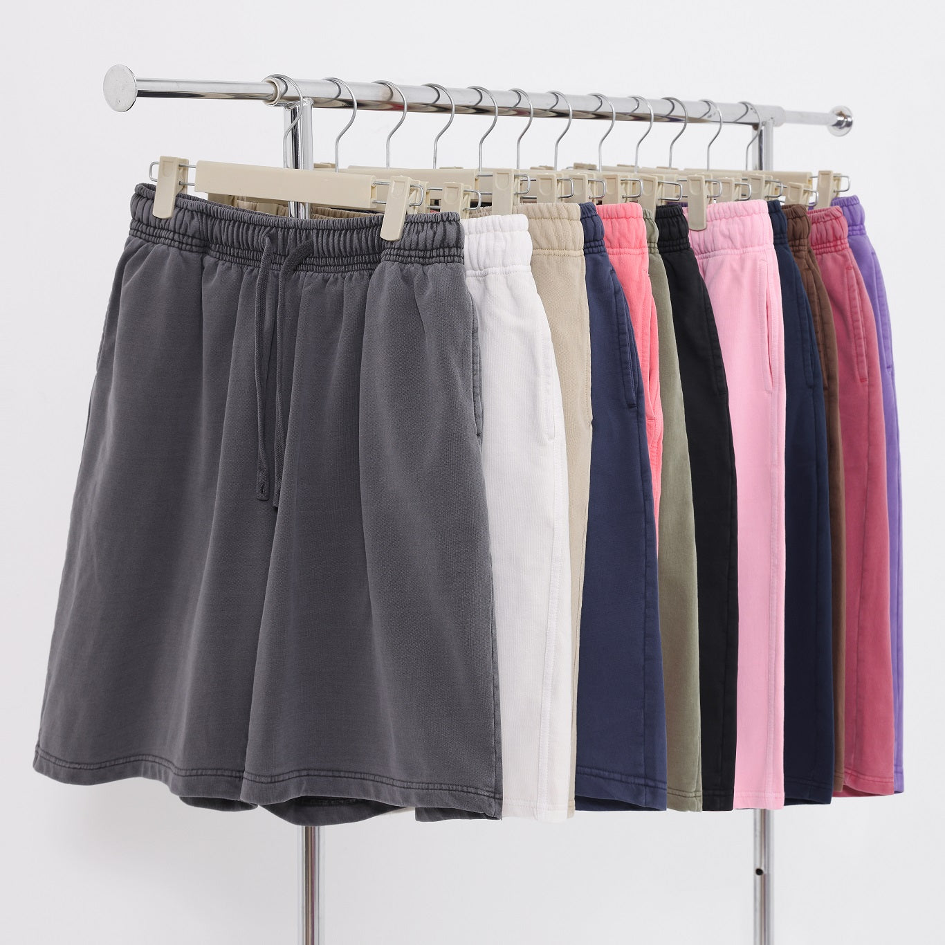 320GSM Pigment Dye Washed Shorts - Available Color Options
