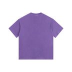 260GSM Pigment Dye Washed Tee - Purple - Back View