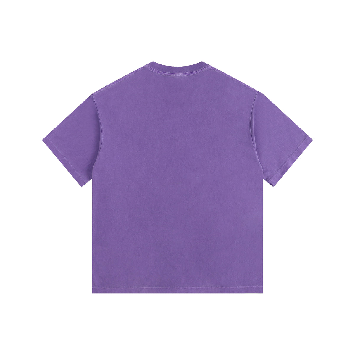 260GSM Pigment Dye Washed Tee - Purple - Back View