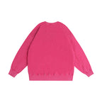 350GSM Snow Washed Crewneck Sweatshirt Midweight - Ankara Red - Back View