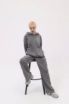 380GSM Zip Up Fleece Hoodie - Pink - Model Shot
