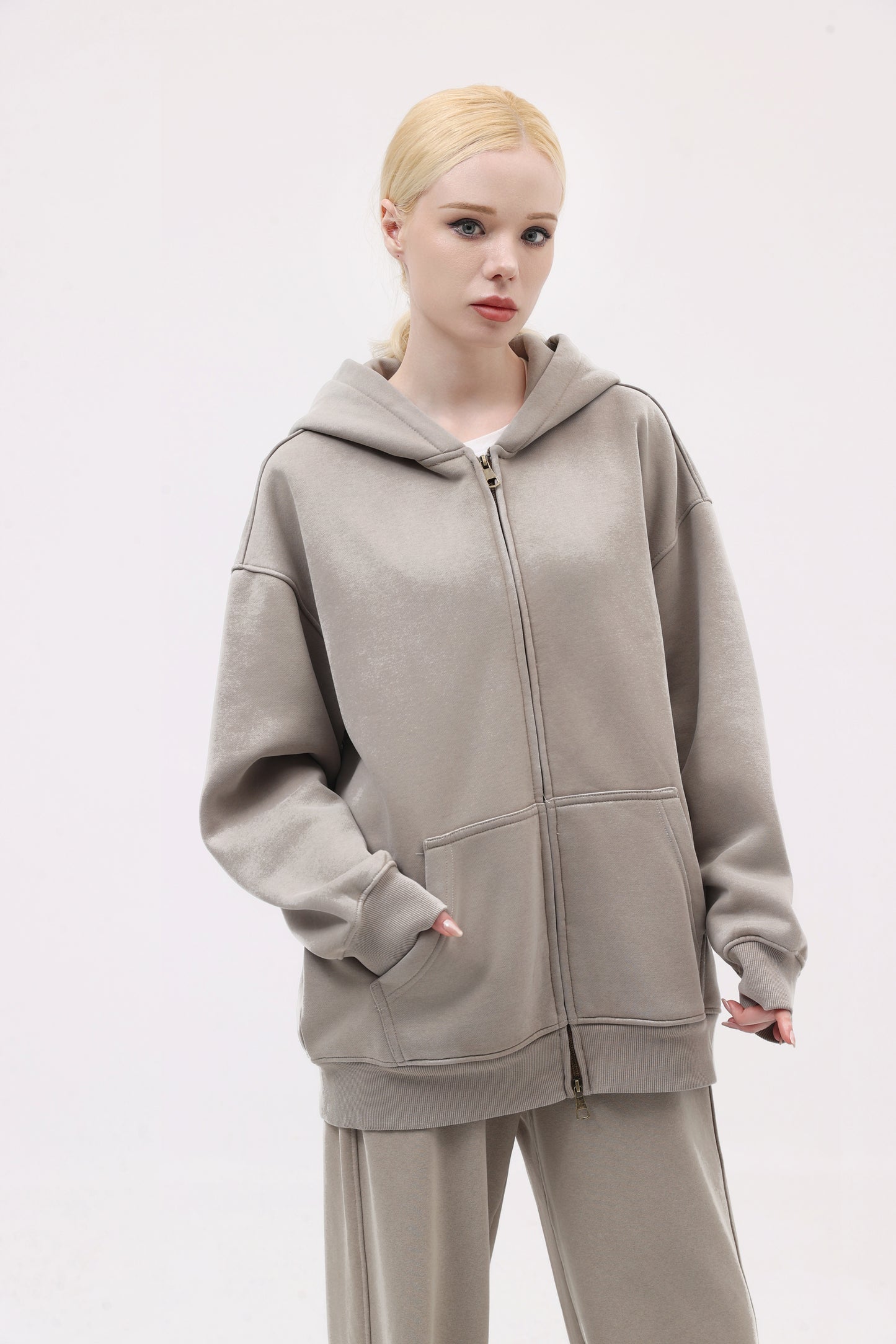 380GSM Zip Up Fleece Hoodie