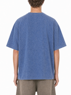 230GSM Vintage Snow Washed Tee - Steel Blue - Model View