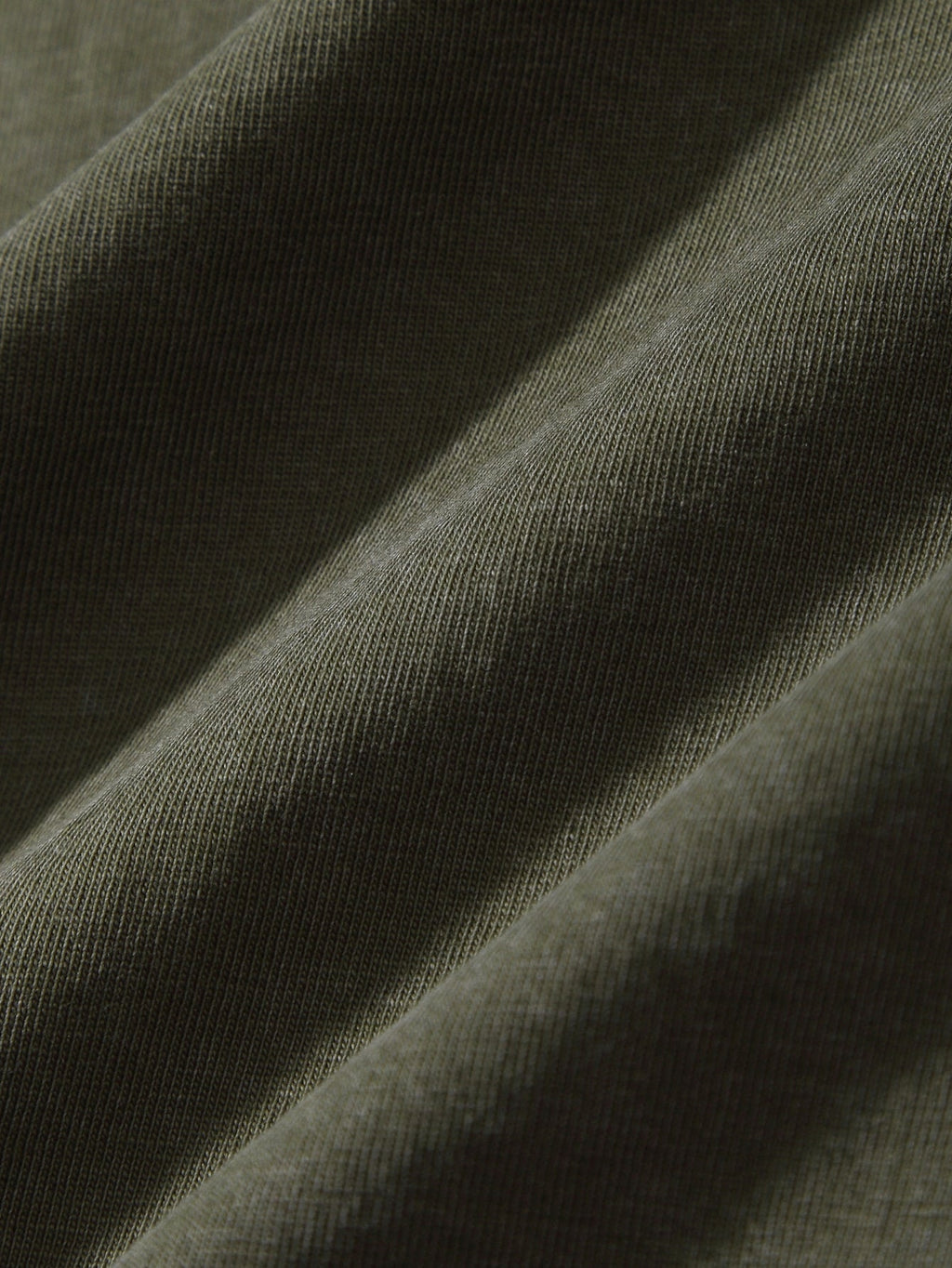 200GSM Vintage Snow Washed Tee - Navy Green Fabric, Stitching and Construction - Detail View