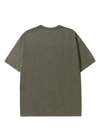 200GSM Vintage Snow Washed Tee - Navy Green - Back View