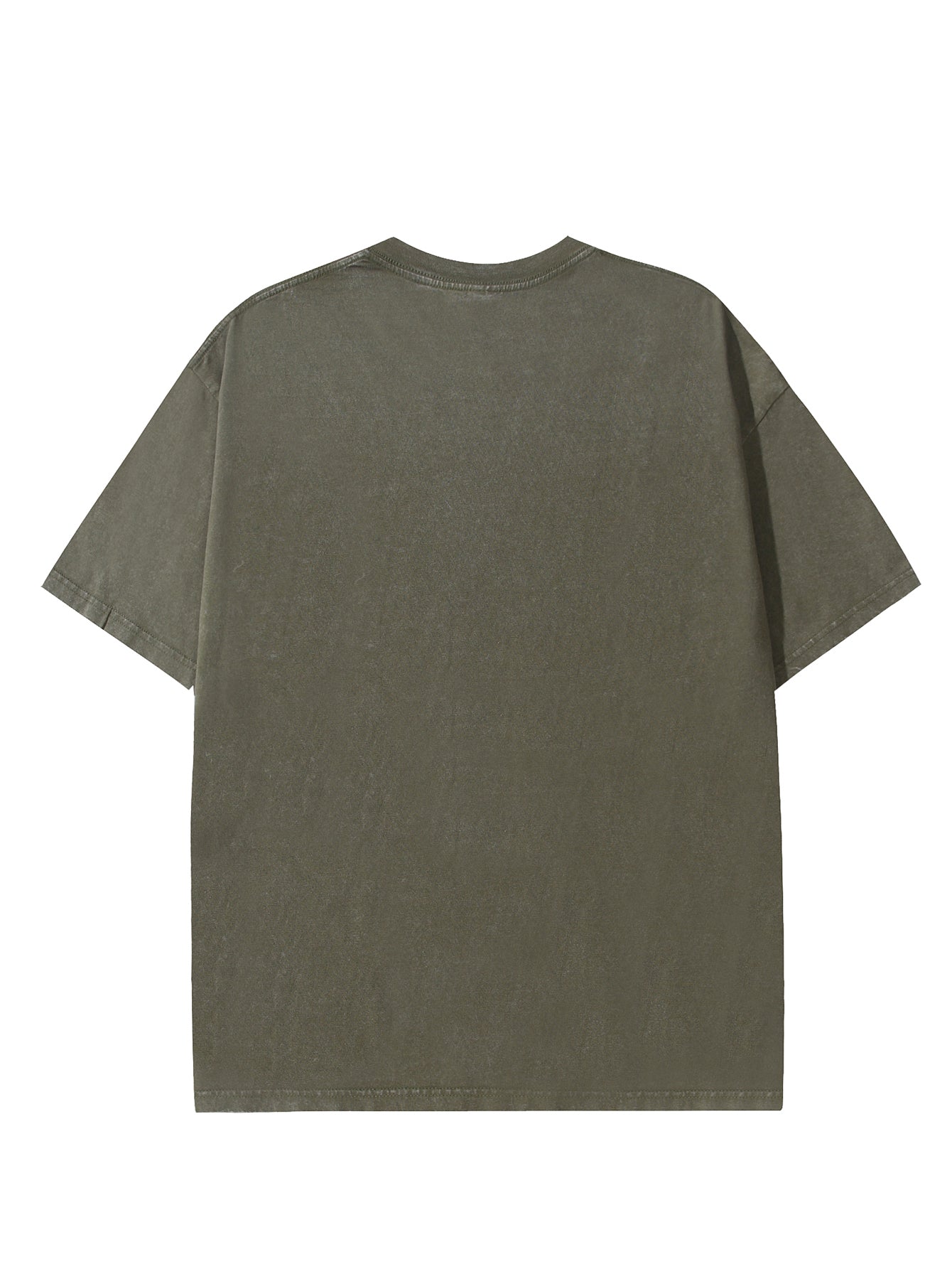 200GSM Vintage Snow Washed Tee - Navy Green - Back View