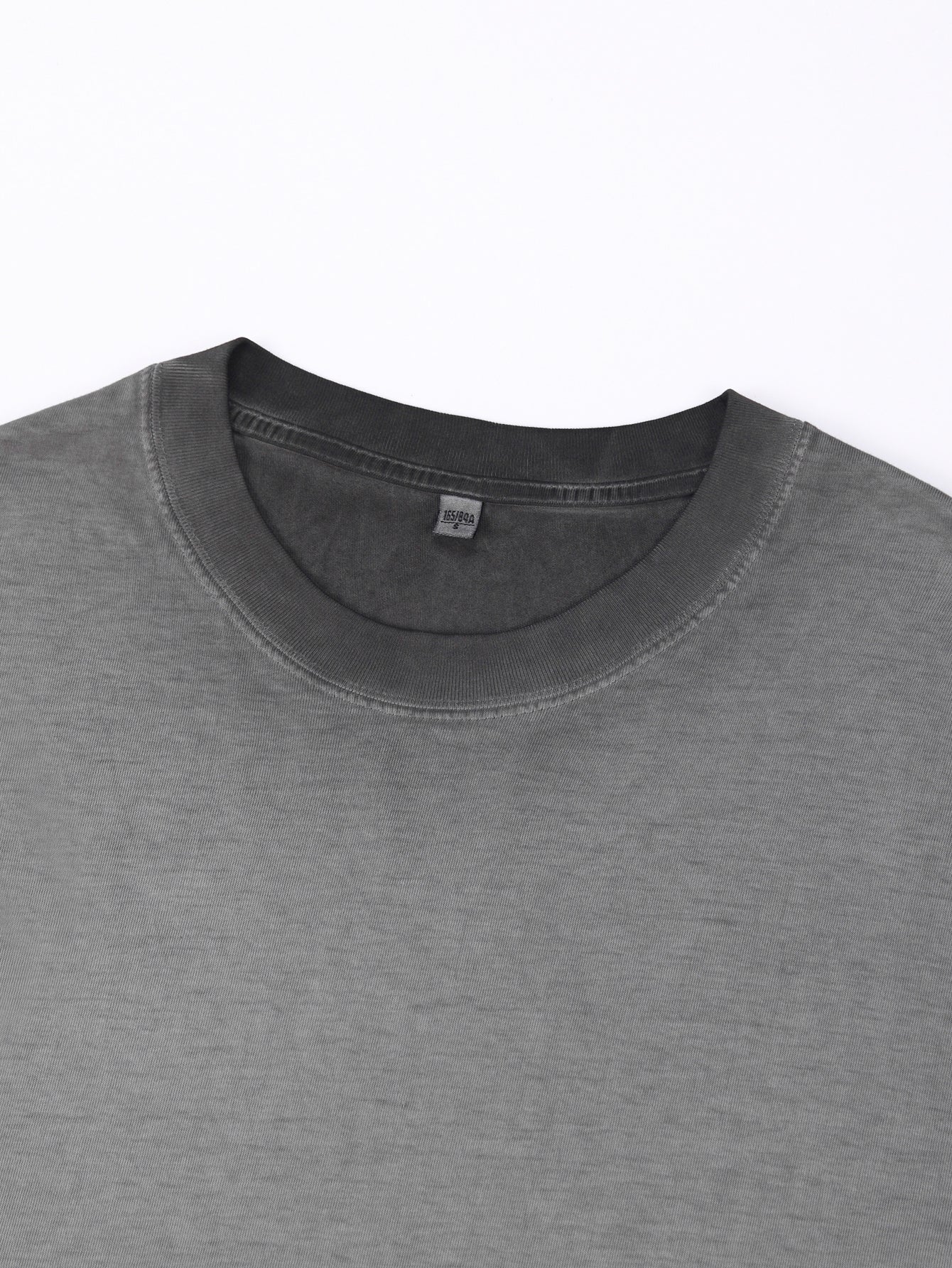 230GSM Ombre Washed Tee - Gray Fabric, Stitching and Construction - Detail View