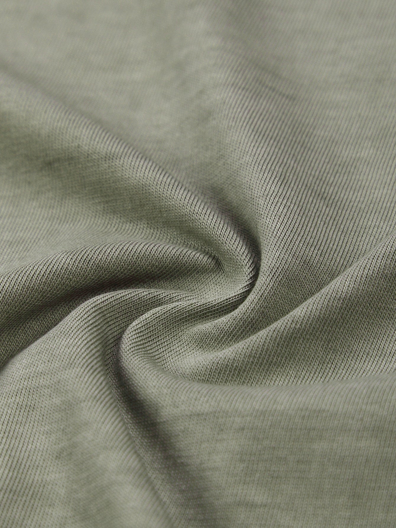 230GSM Ombre Washed Tee - Navy Green Fabric, Stitching and Construction - Detail View