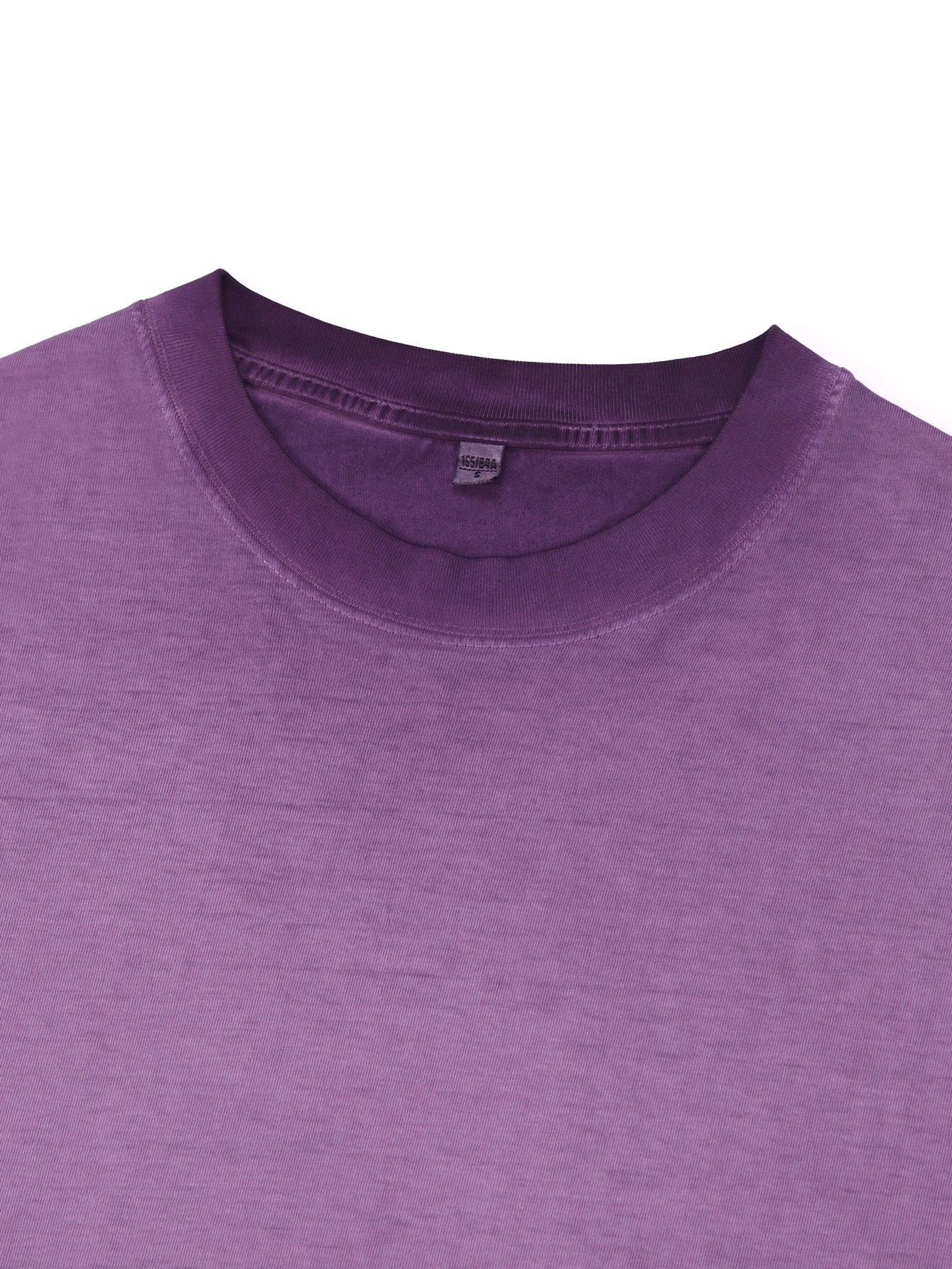 230GSM Ombre Washed Tee - Purple Fabric, Stitching and Construction - Detail View