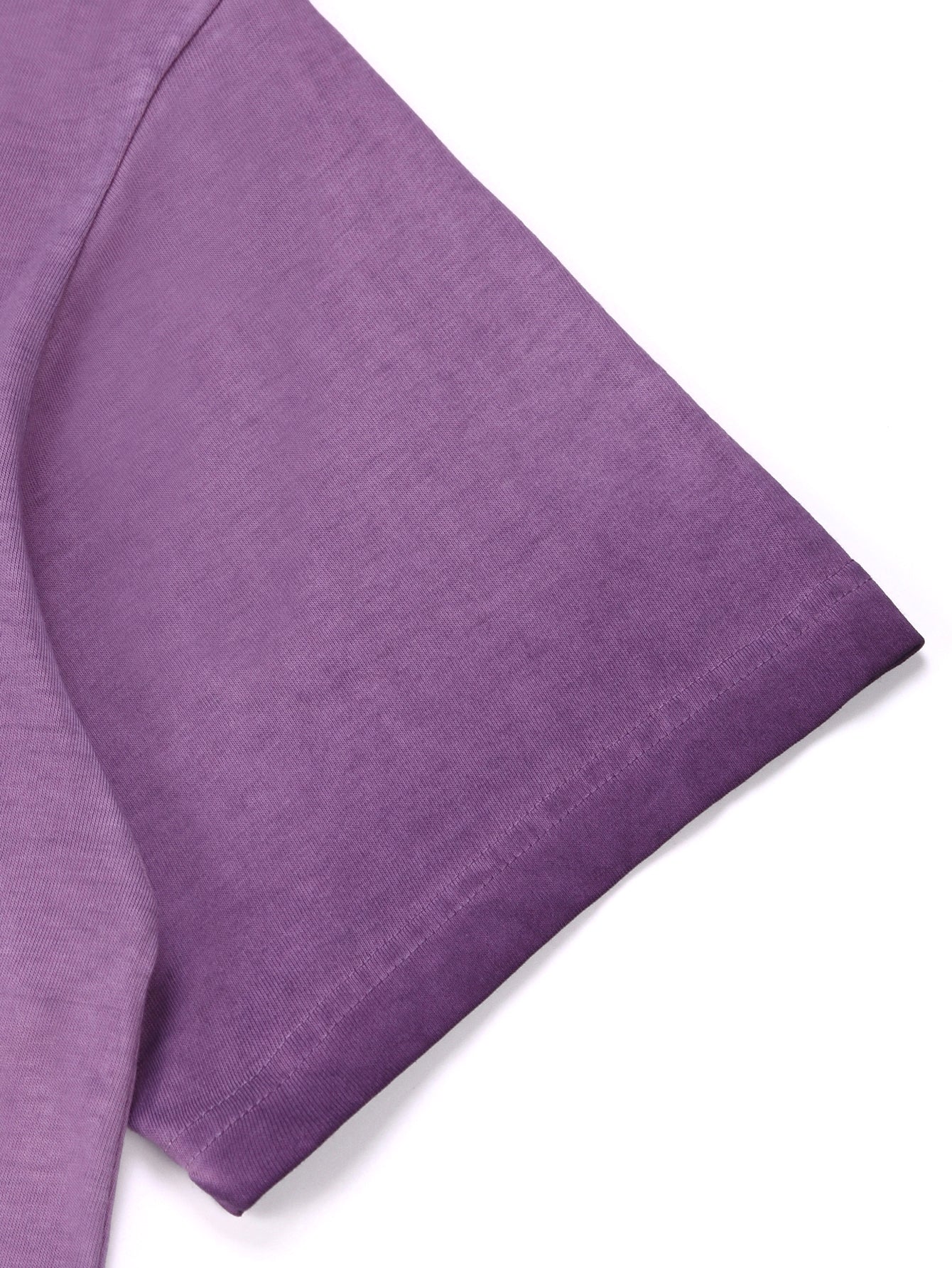 230GSM Ombre Washed Tee - Purple Fabric, Stitching and Construction - Detail View