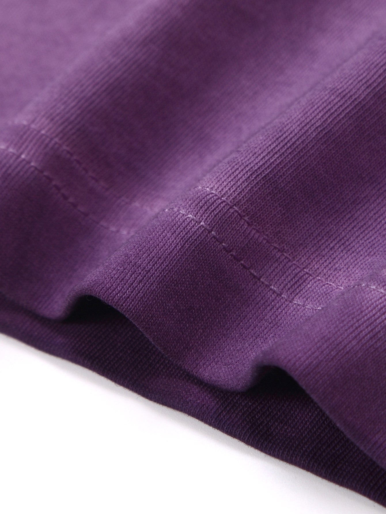 230GSM Ombre Washed Tee - Purple Fabric, Stitching and Construction - Detail View