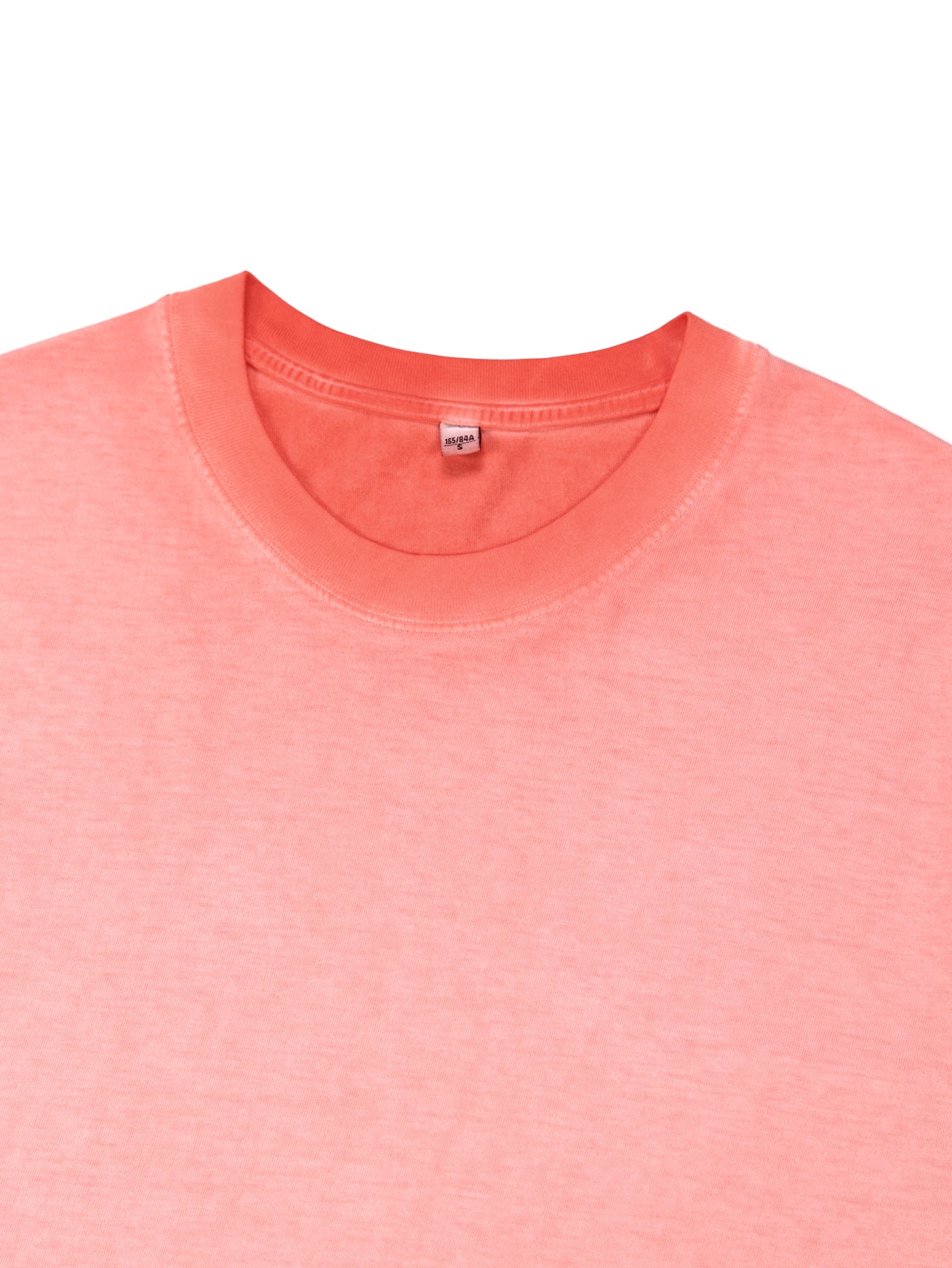 230GSM Ombre Washed Tee - Orange Fabric, Stitching and Construction - Detail View
