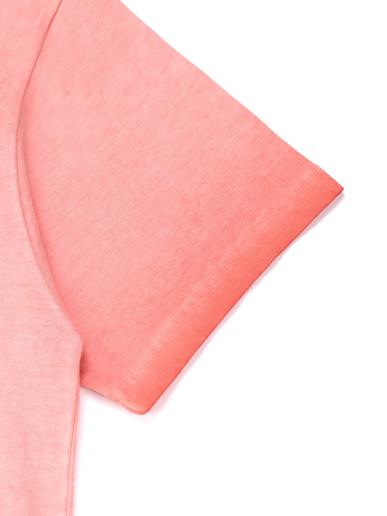 230GSM Ombre Washed Tee - Orange Fabric, Stitching and Construction - Detail View