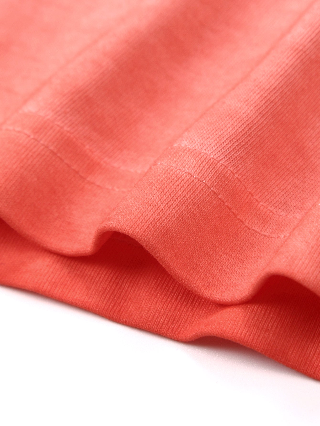 230GSM Ombre Washed Tee - Orange Fabric, Stitching and Construction - Detail View
