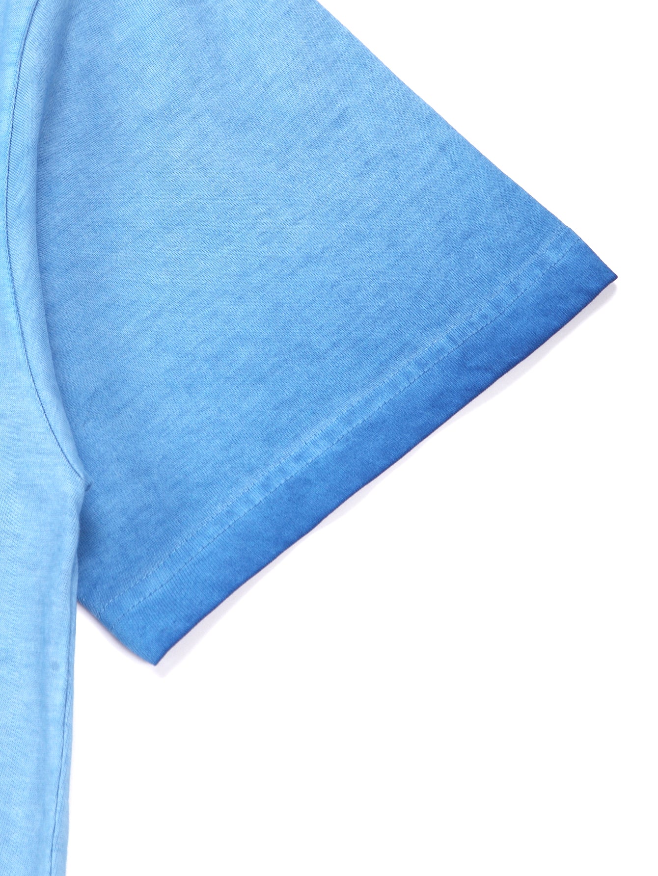 230GSM Ombre Washed Tee - Blue Fabric, Stitching and Construction - Detail View