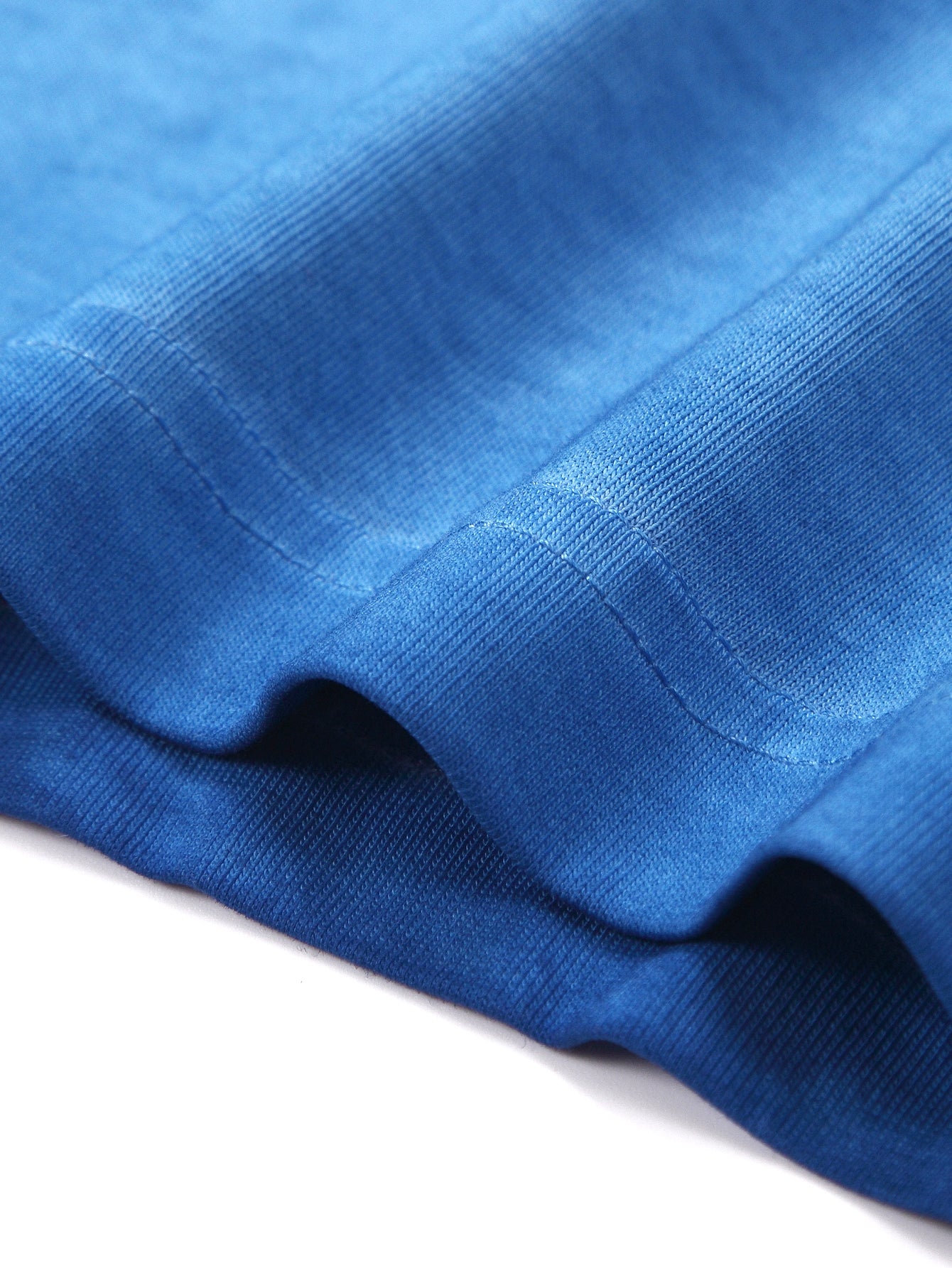 230GSM Ombre Washed Tee - Blue Fabric, Stitching and Construction - Detail View