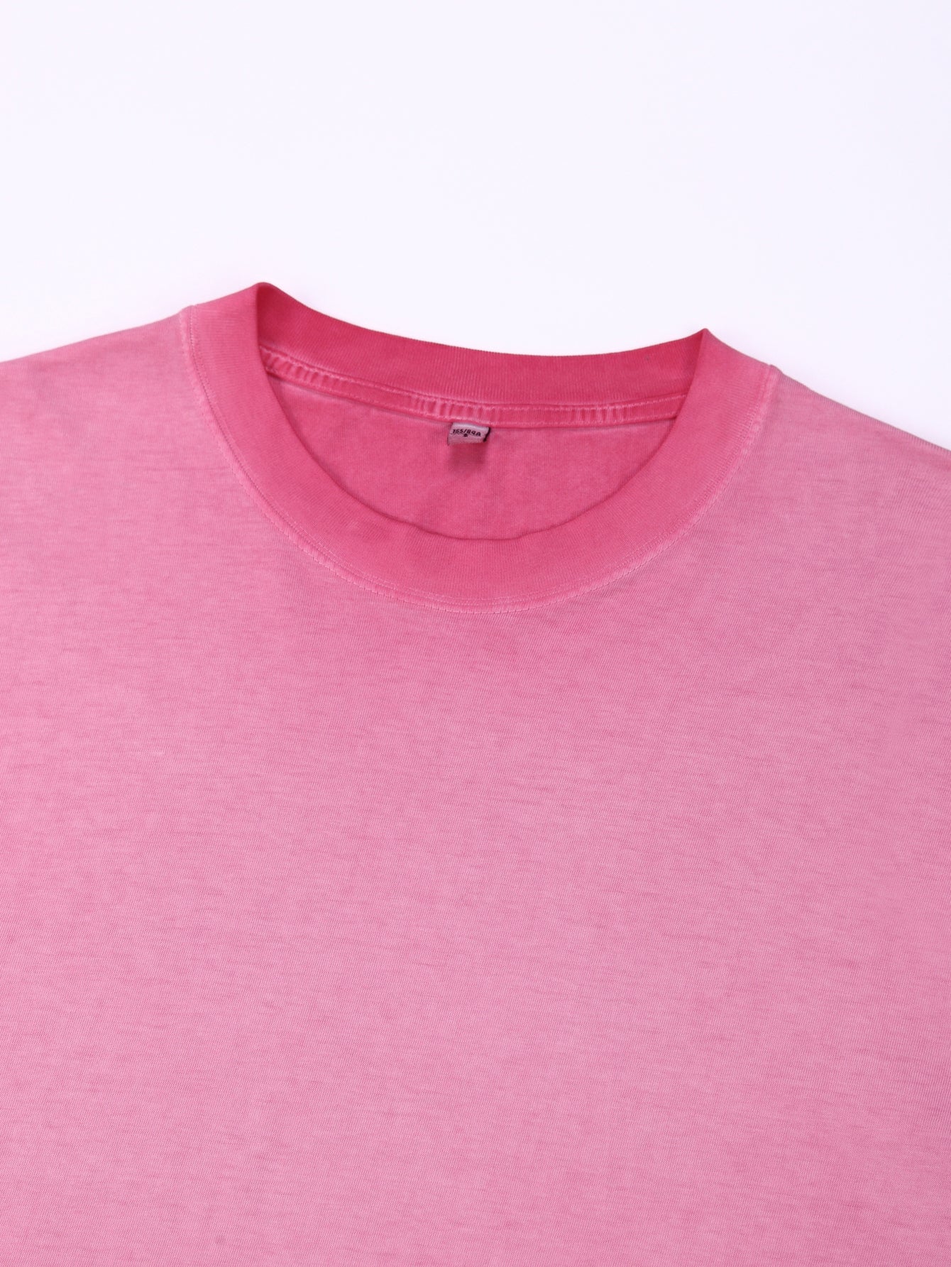 230GSM Ombre Washed Tee - Pink Fabric, Stitching and Construction - Detail View