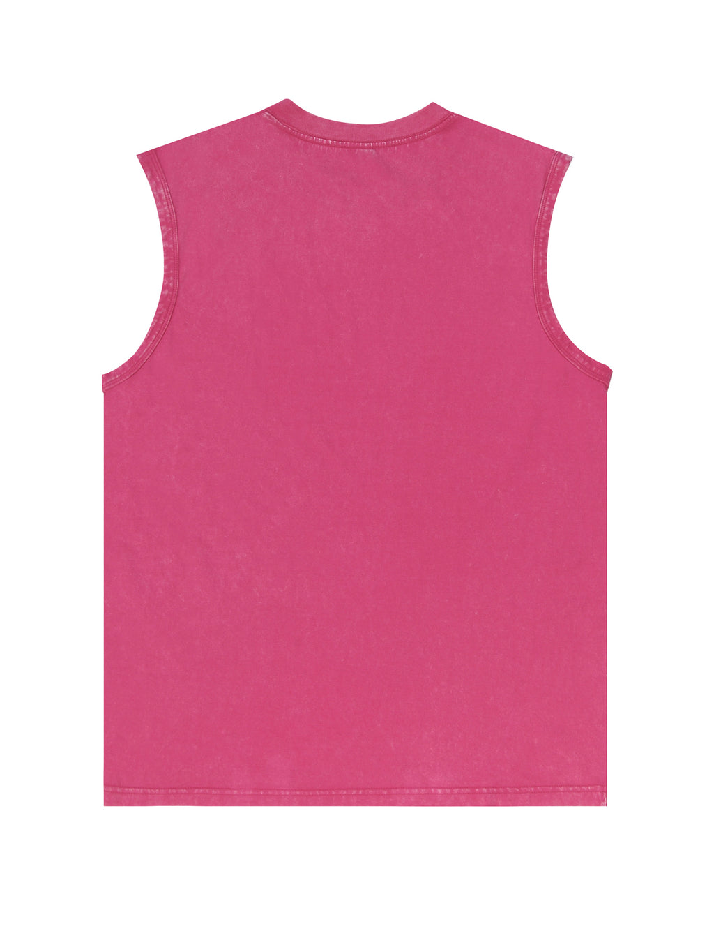 200GSM Vintage Snow Washed Sleeveless Tee - Pink - Back View